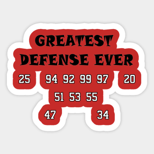 The Best Football Defense Ever - The Tampa Bay Bucs Sticker